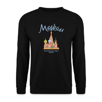 Moskau, Basilius Kathedrale, Roter Platz Russland - Unisex Pullover - Schwarz - Vorne - Alina (178cm) & Michal (187cm)