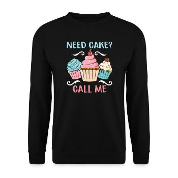 Besoin d’un cookie ? Appelez-moi – Humour de muffin - Sweat-shirt Unisexe - noir - Devant - Alina (178cm) & Michal (187cm)