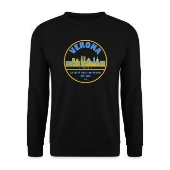 Verona City Logo Skyline - Unisex Sweatshirt - black - Front - Alina (178cm) & Michal (187cm)
