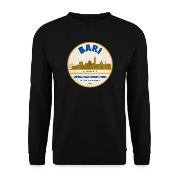 Bari Skyline Vintage Abzeichen - Unisex Pullover - Schwarz - Vorne - Alina (178cm) & Michal (187cm)