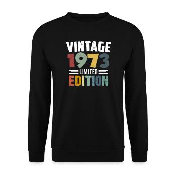 52nd Birthday Vintage 1973 Gift - Unisex Sweatshirt - black - Front - Alina (178cm) & Michal (187cm)