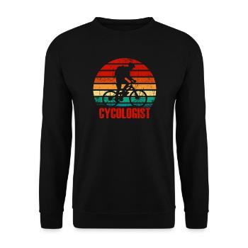 Retro Cyclist Sunset - Unisex Sweatshirt - black - Front - Alina (178cm) & Michal (187cm)