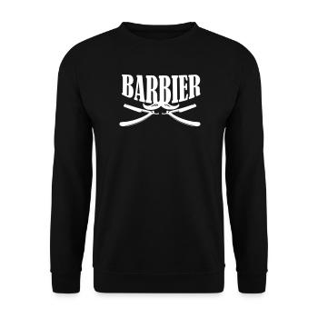 Barber Barber Shirt - Unisex Sweatshirt - black - Front - Alina (178cm) & Michal (187cm)