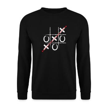 Tic Tac Diagonal Red - Unisex Sweatshirt - black - Front - Alina (178cm) & Michal (187cm)