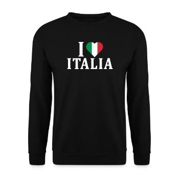t-shirt I love Italy flag t-shirt idée cadeau - Sweat-shirt Unisexe - noir - Devant - Alina (178cm) & Michal (187cm)