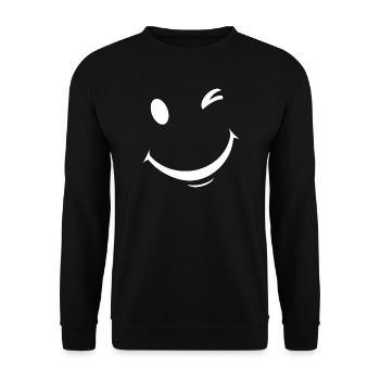 White wink expression - Unisex Sweatshirt - black - Front - Alina (178cm) & Michal (187cm)