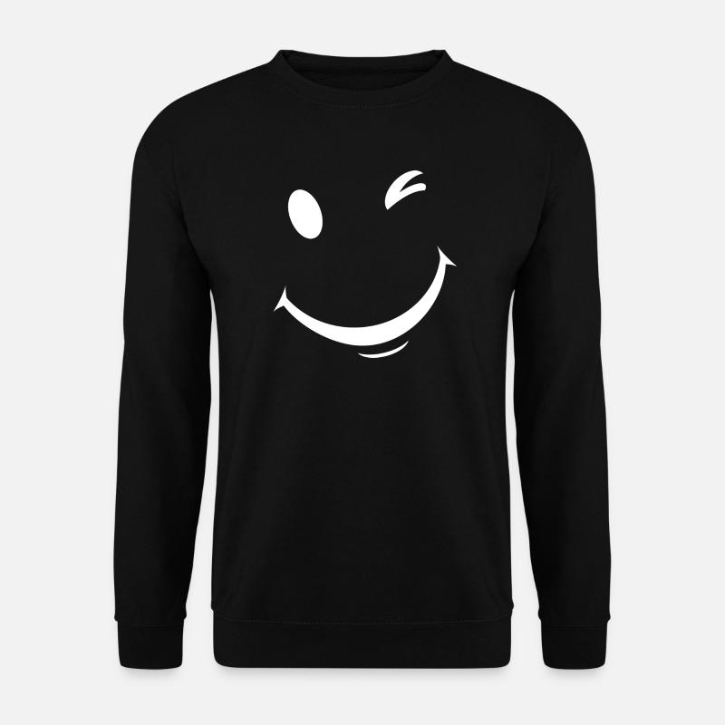 White wink expression - Unisex Sweatshirt - black
