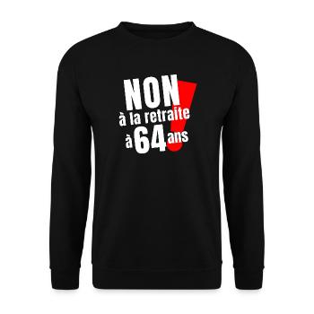 retraite, réforme des retraites, retraité - Sweat-shirt Unisexe - noir - Devant - Alina (178cm) & Michal (187cm)