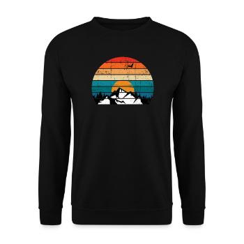 Silhouette rétro Sunset Peak - Sweat-shirt Unisexe - noir - Devant - Alina (178cm) & Michal (187cm)