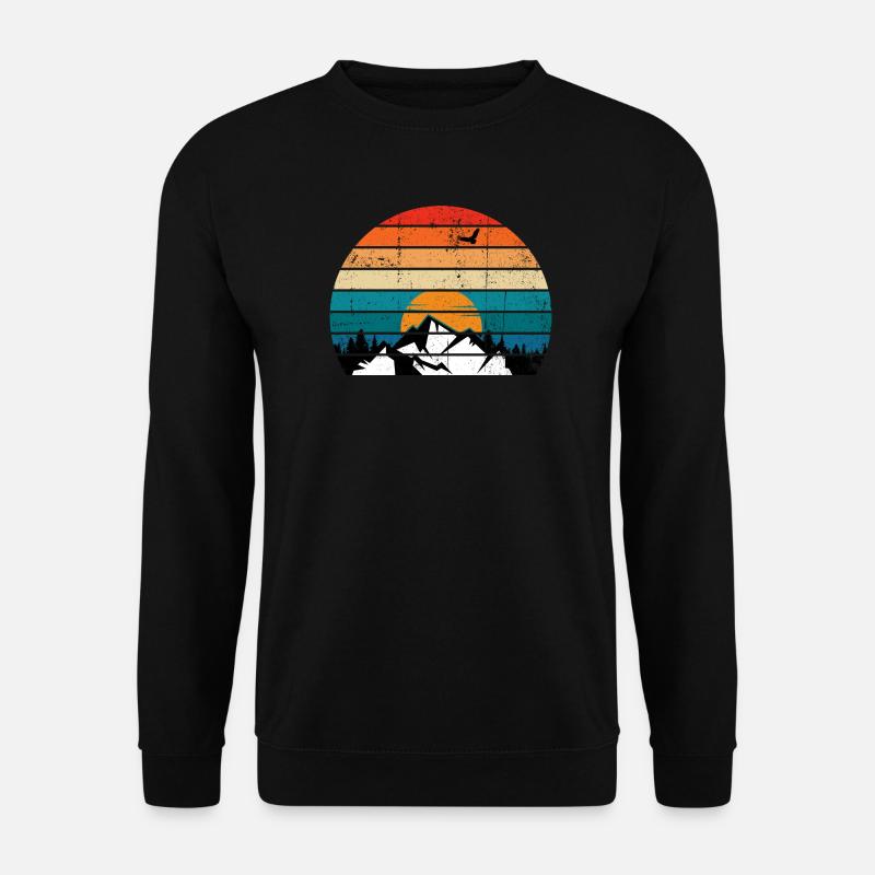 Retro Sunset Peak Silhouette - Unisex Pullover - Schwarz