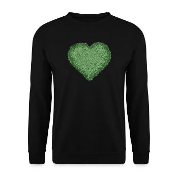 juicy green decorative moss heart - Unisex Sweatshirt - black - Front - Alina (178cm) & Michal (187cm)