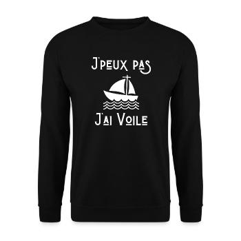 bateau, voilier, fan de voile - Sweat-shirt Unisexe - noir - Devant - Alina (178cm) & Michal (187cm)