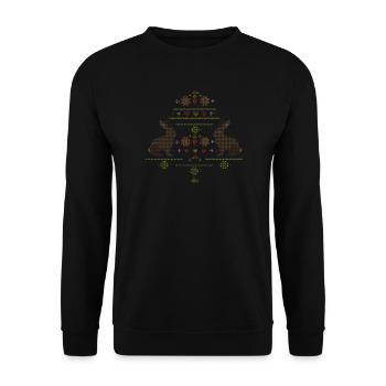 Easter motifs in knitting pattern style for Easter - Unisex Sweatshirt - black - Front - Alina (178cm) & Michal (187cm)