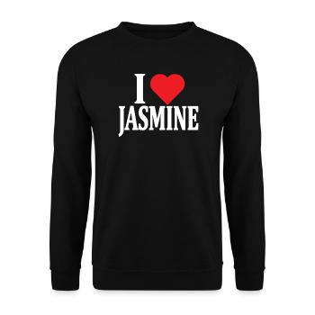 t-shirt J’aime Jasmine idée cadeau t-shirt - Sweat-shirt Unisexe - noir - Devant - Alina (178cm) & Michal (187cm)