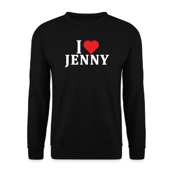 t-shirt I love Jenny t-shirt gift idea - Unisex Sweatshirt - black - Front - Alina (178cm) & Michal (187cm)