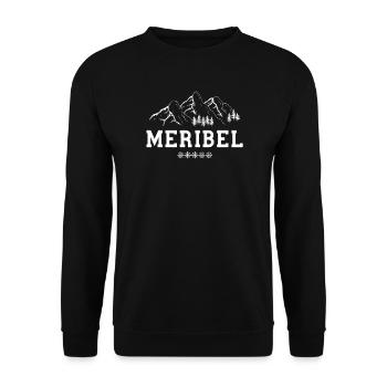 Méribel, station de ski, domaine skiable - Sweat-shirt Unisexe - noir - Devant - Alina (178cm) & Michal (187cm)