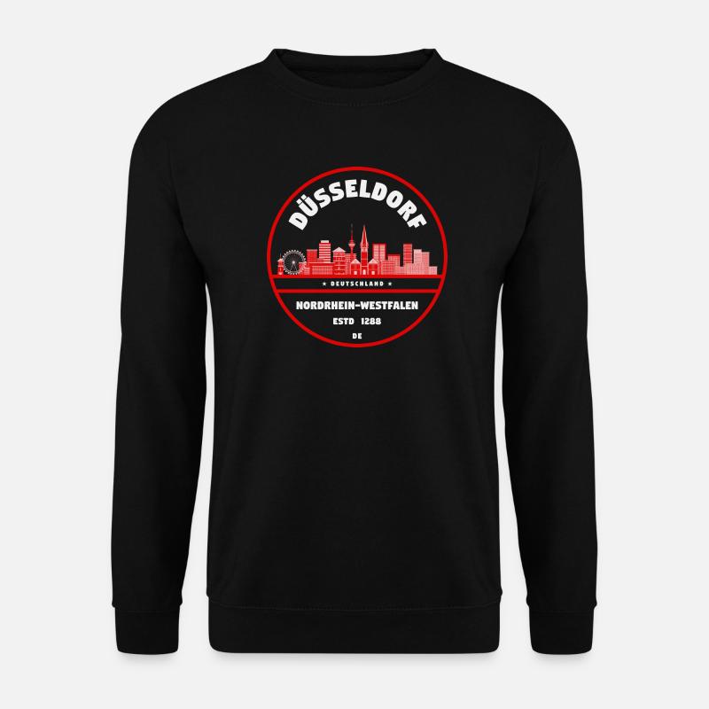 Düsseldorf Skyline Rundlogo - Unisex Pullover - Schwarz