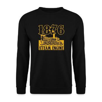 Dampflokomotive 1876 - Unisex Pullover - Schwarz - Vorne - Alina (178cm) & Michal (187cm)