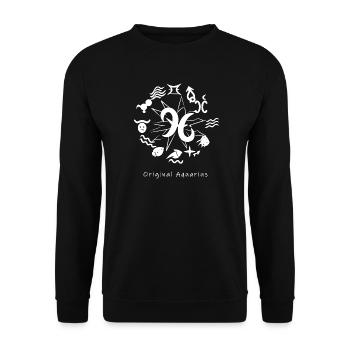 Signe du zodiaque Verseau 003 blanc - Sweat-shirt Unisexe - noir - Devant - Alina (178cm) & Michal (187cm)