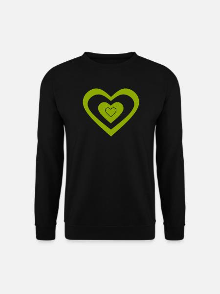 Grünes Herz grün Muster Herzmuster Geschenkidee - Unisex Pullover - Schwarz