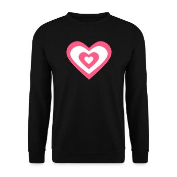 Saint-Valentin Cœur Rose, St. Valentin cadeau - Sweat-shirt Unisexe - noir - Devant - Alina (178cm) & Michal (187cm)