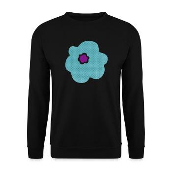 Blume skandinavisch Dekoration Punkte Blüte Flower - Unisex Pullover - Schwarz - Vorne - Alina (178cm) & Michal (187cm)