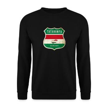 Design du drapeau de Tatabánya (Hongrie) - Sweat-shirt Unisexe - noir - Devant - Alina (178cm) & Michal (187cm)