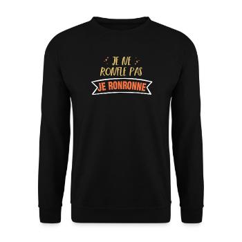 je ne ronfle pas je ronronne - ronflement - Sweat-shirt Unisexe - noir - Devant - Alina (178cm) & Michal (187cm)
