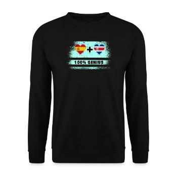 L’Espagne et le Costa Rica font 100% de génie - Sweat-shirt Unisexe - noir - Devant - Alina (178cm) & Michal (187cm)