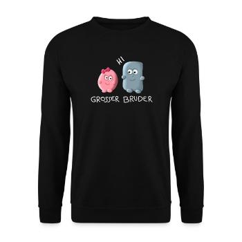 Grosser Bruder - Unisex Pullover - Schwarz - Vorne - Alina (178cm) & Michal (187cm)