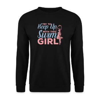 Swimmer - Unisex Sweatshirt - black - Front - Alina (178cm) & Michal (187cm)