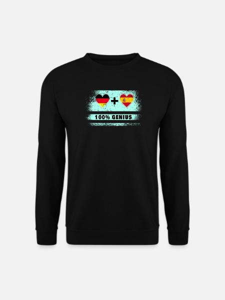 Spanien und Deutschland Flagge 100% genial - Unisex Pullover - Schwarz