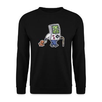 Retrogaming Funny Video Games Portable Humor Gamer - Unisex Sweatshirt - black - Front - Alina (178cm) & Michal (187cm)