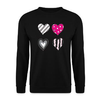 Heart Variation - Unisex Sweatshirt - black - Front - Alina (178cm) & Michal (187cm)