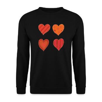 Heart Variations - Unisex Sweatshirt - black - Front - Alina (178cm) & Michal (187cm)