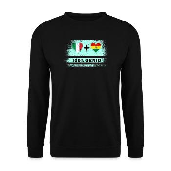 Italy and Bolivia 100% genius flag - Unisex Sweatshirt - black - Front - Alina (178cm) & Michal (187cm)