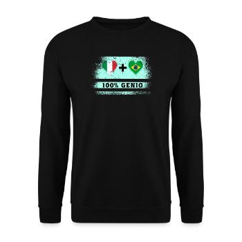 Italie et Brésil 100% drapeau de génie - Sweat-shirt Unisexe - noir - Devant - Alina (178cm) & Michal (187cm)