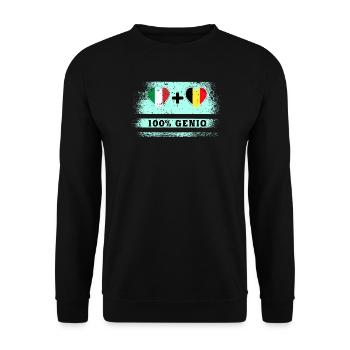 Italie et Belgique 100% drapeau de génie - Sweat-shirt Unisexe - noir - Devant - Alina (178cm) & Michal (187cm)