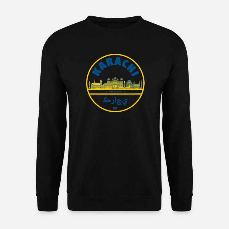 Karachi Skyline Emblem Pakistan - Unisex Pullover - Schwarz