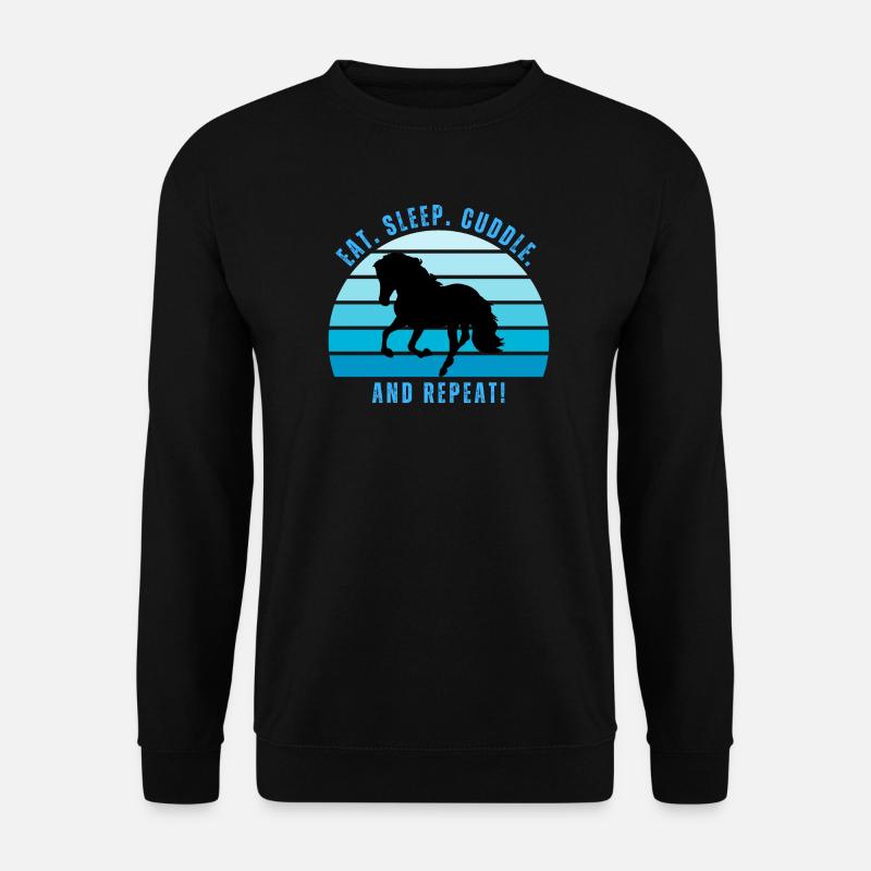 Welsh-Pony im Galopp Sonnenuntergang im Retro-Stil - Unisex Pullover - Schwarz