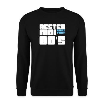Rester moi avant tout 80's - Sweat-shirt Unisexe - noir - Devant - Alina (178cm) & Michal (187cm)