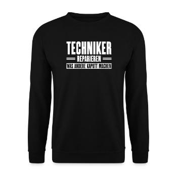 Slogan de soutien technicien de service pour les artisans - Sweat-shirt Unisexe - noir - Devant - Alina (178cm) & Michal (187cm)