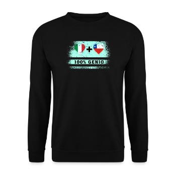 Italy and Chile 100% genius flag - Unisex Sweatshirt - black - Front - Alina (178cm) & Michal (187cm)