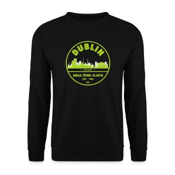 Dublin Skyline Stamp - Unisex Sweatshirt - black - Front - Alina (178cm) & Michal (187cm)
