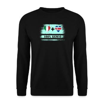 Italien und Costa Rica 100% geniale Flagge - Unisex Pullover - Schwarz - Vorne - Alina (178cm) & Michal (187cm)