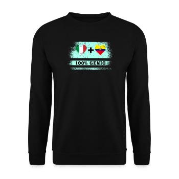 Italy and Ecuador 100% Genius Flag - Unisex Sweatshirt - black - Front - Alina (178cm) & Michal (187cm)