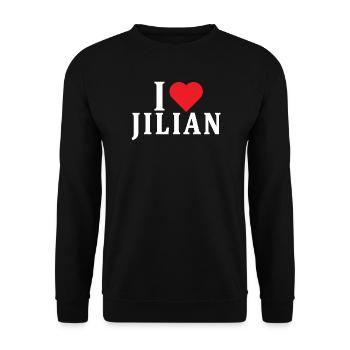 t-shirt I love Jilian t-shirt gift idea - Unisex Sweatshirt - black - Front - Alina (178cm) & Michal (187cm)