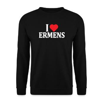 t-shirt I love Ermens t-shirt gift idea - Unisex Sweatshirt - black - Front - Alina (178cm) & Michal (187cm)