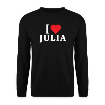 T-Shirt Ich liebe Julia T-Shirt Geschenkidee - Unisex Pullover - Schwarz - Vorne - Alina (178cm) & Michal (187cm)