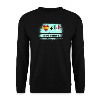 L’Espagne et le Mexique font preuve de génie à 100% - Sweat-shirt Unisexe - noir - Devant - Alina (178cm) & Michal (187cm)